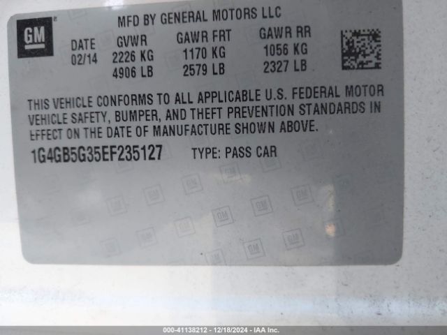 1G4GB5G35EF235127 Buick Lacrosse Leather Group