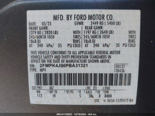 2023 FORD EDGE 2FMPK4J96PBA31321 Photo 8