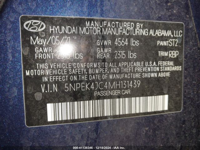 5NPEK4JC4MH131439 Hyundai Sonata N Line