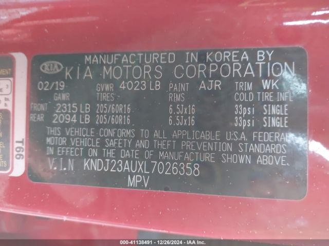 KNDJ23AUXL7026358 KIA SOUL S