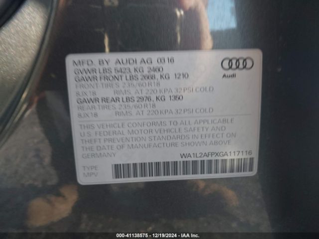 WA1L2AFPXGA117116 Audi Q5 2.0t Premium