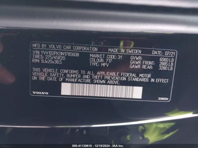 YV4102PK9N1785608 Volvo Xc90 T5 Momentum 7 Passenger
