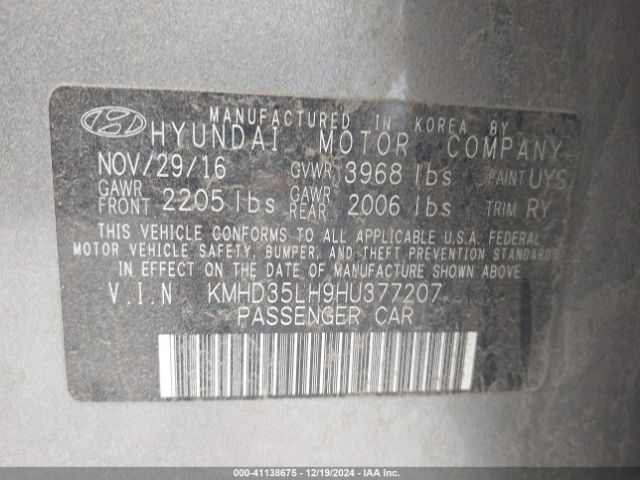KMHD35LH9HU377207 Hyundai ELANTRA GT