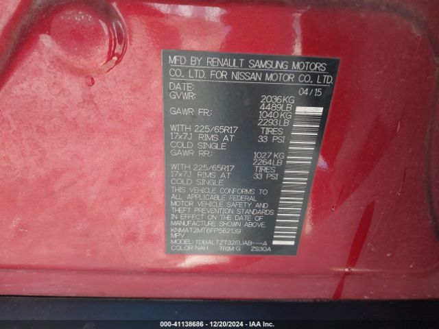 KNMAT2MT6FP562139 Nissan ROGUE SV