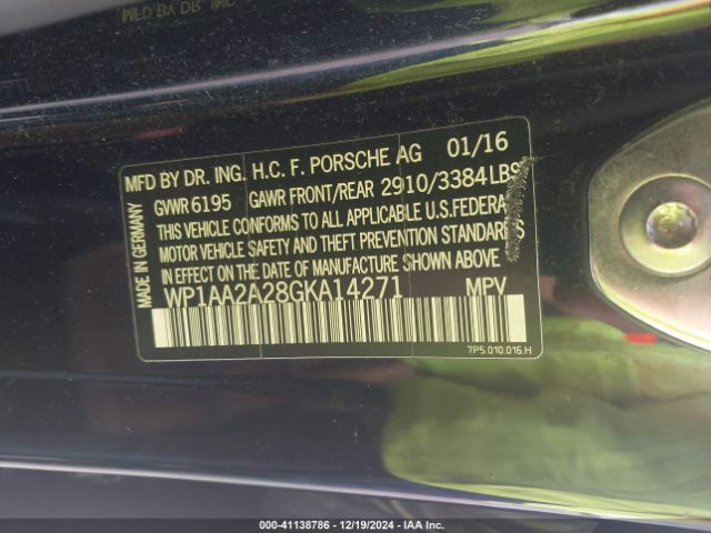 2016 PORSCHE CAYENNE WP1AA2A28GKA14271 Photo 8