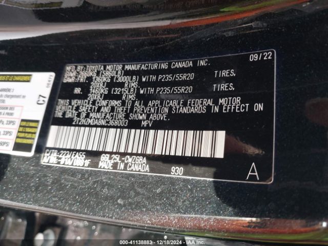 2T2HZMDA8NC368003 Lexus RX 350