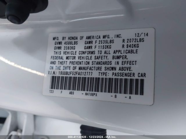 19UUB2F52FA012777 Acura Tlx V6 Tech