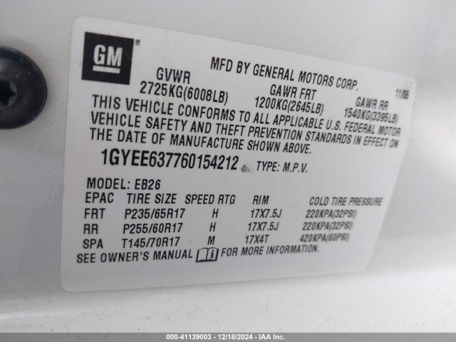 2006 CADILLAC SRX 1GYEE637760154212 Photo 8