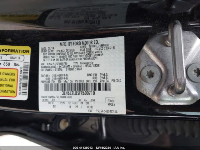 3LN6L2LU5FR600710 Lincoln MKZ HYBRID