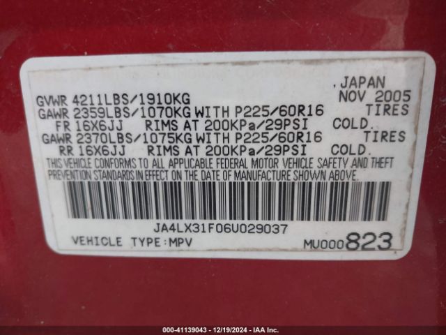 2006 MITSUBISHI OUTLANDER JA4LX31F06U029037 Photo 8