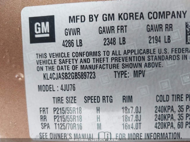 Buick Encore 2016 KL4CJASB2GB589723 Image 9