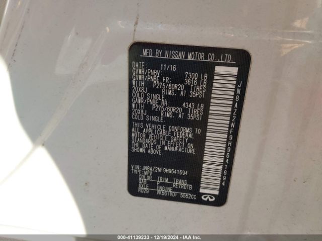 JN8AZ2NF9H9641694 Infiniti QX80