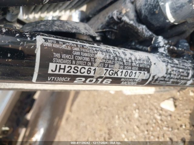 2016 HONDA VT1300 JH2SC6127GK100170 Photo 9