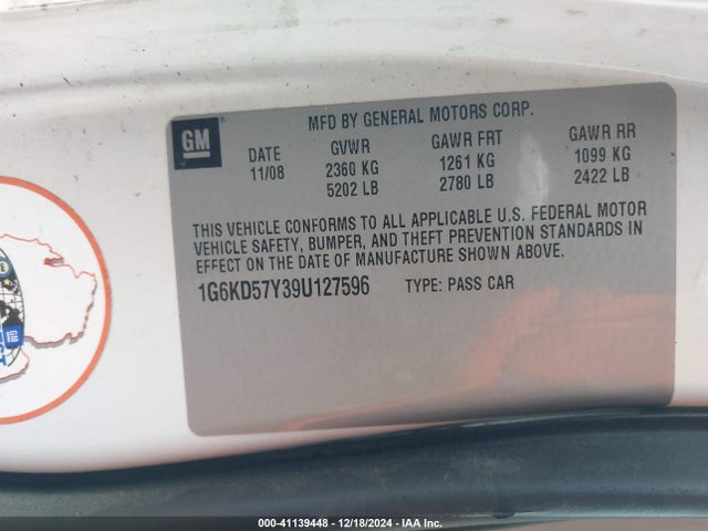 2009 CADILLAC DTS 1G6KD57Y39U127596 Photo 8