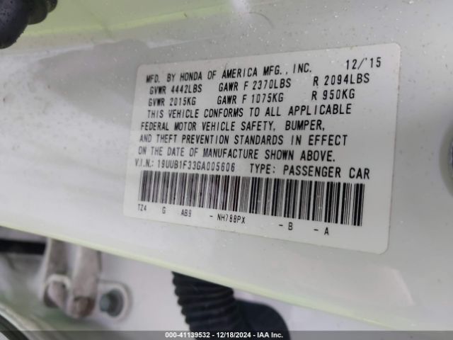 19UUB1F33GA005606 Acura TLX