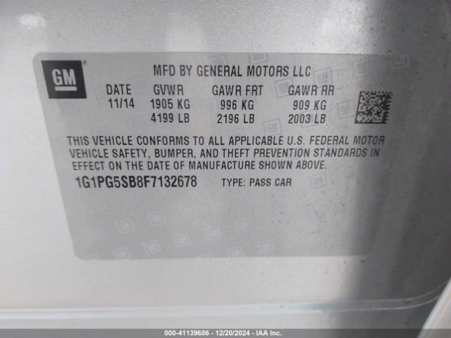 1G1PG5SB8F7132678 Chevrolet CRUZE LTZ