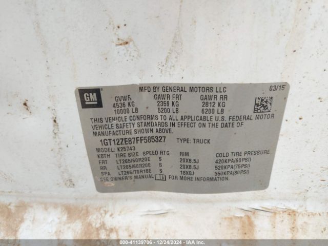 1GT12ZE87FF585327 GMC Sierra 2500hd Slt
