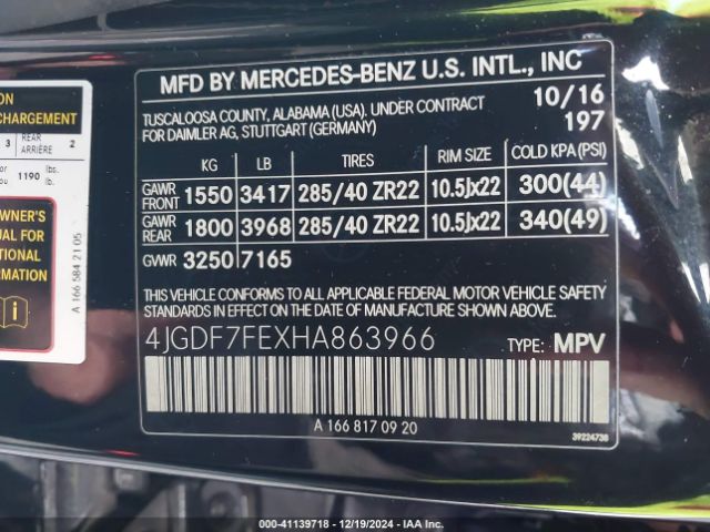 2017 MERCEDES-BENZ AMG GLS 63 4JGDF7FEXHA863966 Photo 8