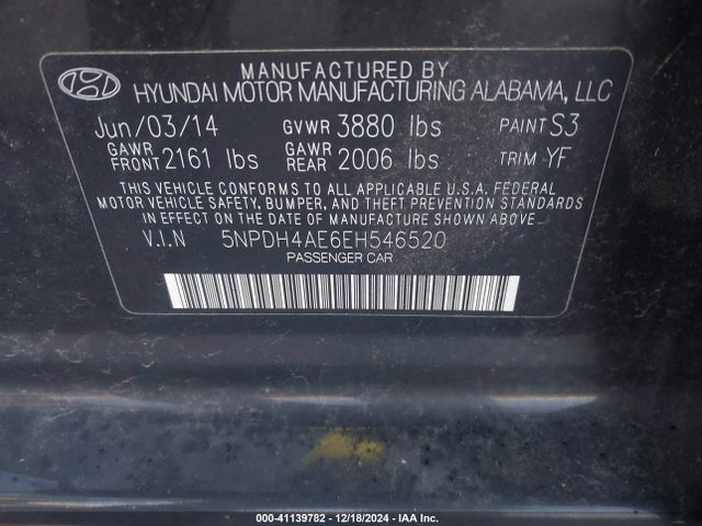 Hyundai ELANTRA SE 2014 5NPDH4AE6EH546520 Image 9