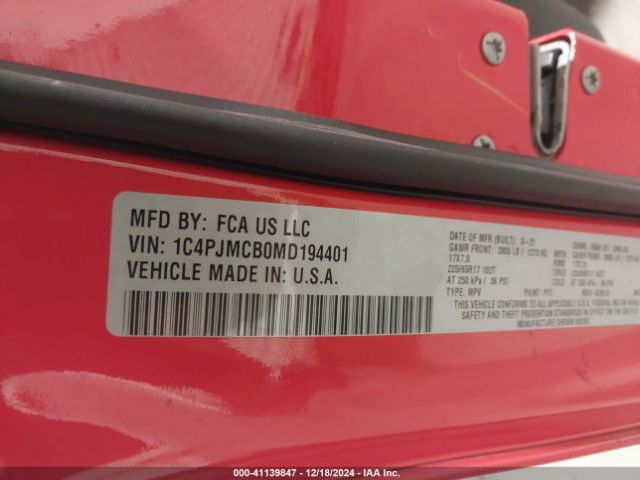 1C4PJMCB0MD194401 Jeep Cherokee Latitude 4x4