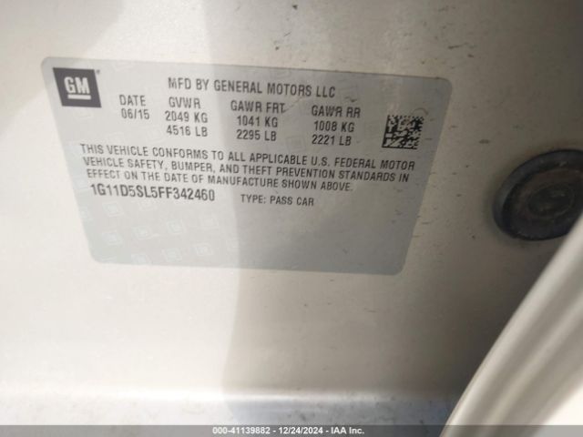 1G11D5SL5FF342460 Chevrolet MALIBU 2LT