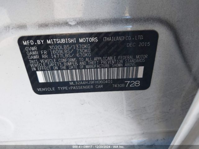 ML32A4HJ9FH060401 Mitsubishi Mirage Rf