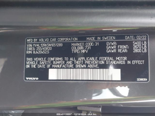 YV4L12RK5N1051289 Volvo Xc60 B5 Momentum