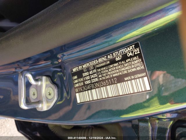 W1K3G4FB3NJ365112 Mercedes-Benz A 220 4matic