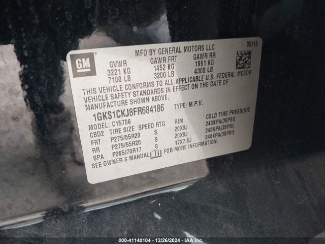 1GKS1CKJ8FR684186 GMC YUKON DENALI
