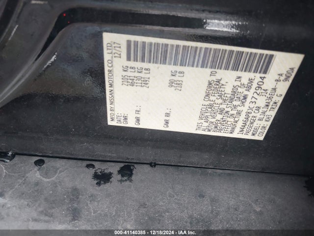 Nissan Maxima 3.5 Sr 2018 1N4AA6AP8JC372904 Image 9