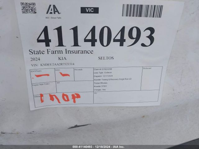 KNDEU2AA2R7521514 KIA SELTOS S