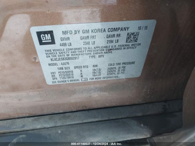 KL4CJESB3GB552817 Buick Encore