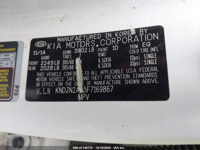 KIA Soul 2015 KNDJN2A25F7169867 Image 9