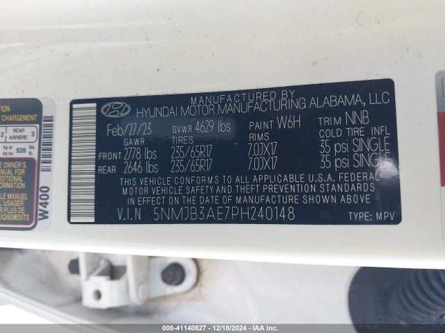 Hyundai TUCSON SEL 2023 5NMJB3AE7PH240148 Image 9