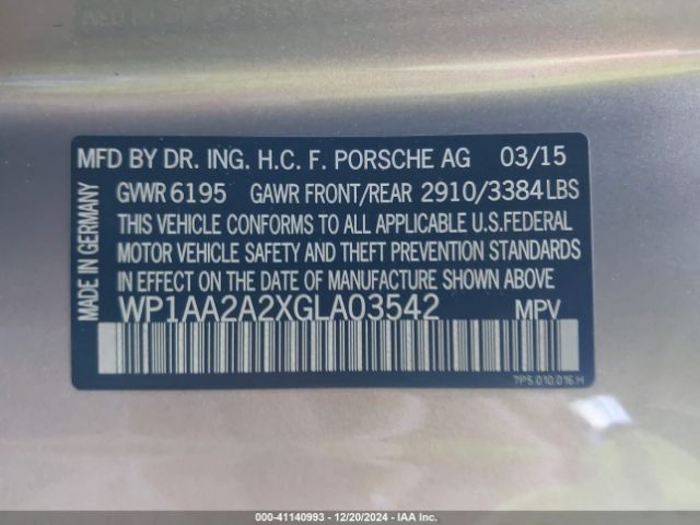 2016 PORSCHE CAYENNE WP1AA2A2XGLA03542 Photo 8