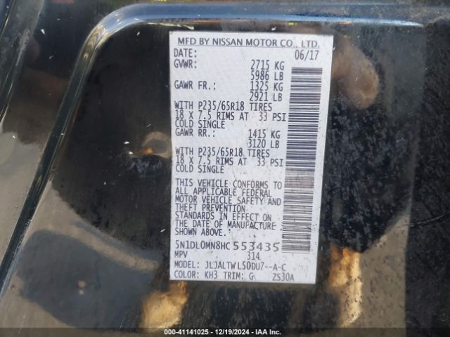 5N1DL0MN8HC553435 Infiniti QX60