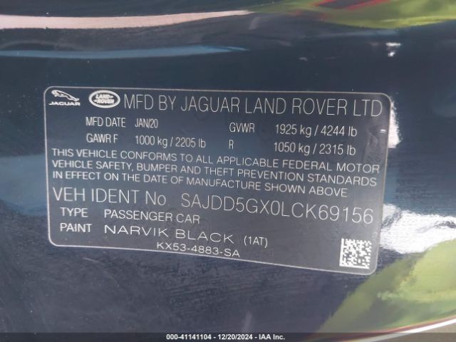 SAJDD5GX0LCK69156 Jaguar F-type Checkered Flag Rwd Automatic/p300 Rwd Automatic