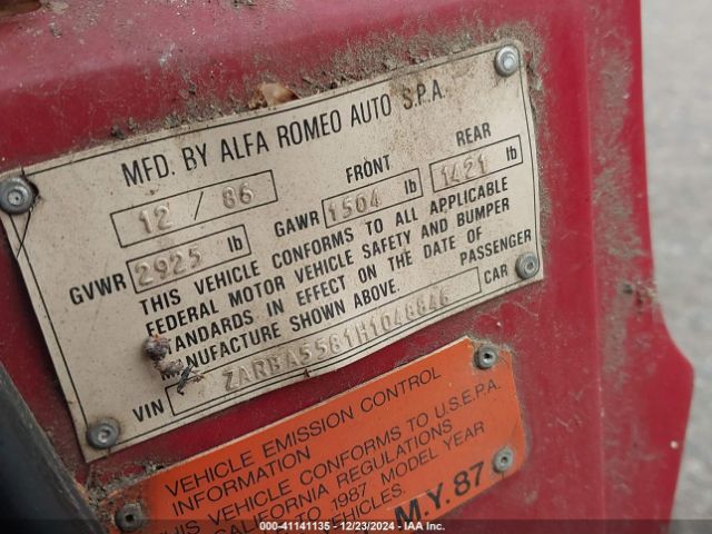 1987 ALFA ROMEO SPIDER ZARBA5581H1048846 Photo 8