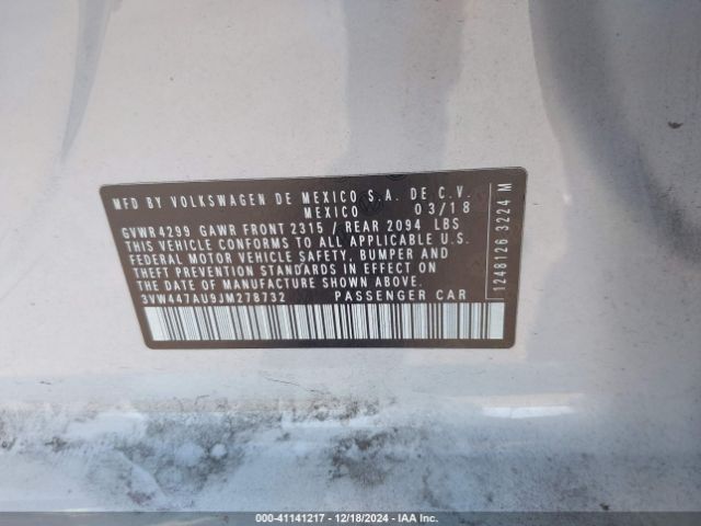 3VW447AU9JM278732 Volkswagen Golf Gti 2.0t Autobahn/2.0t S/2.0t Se