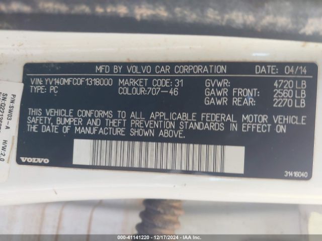 YV140MFC0F1318000 Volvo S60 T5 Premier Plus