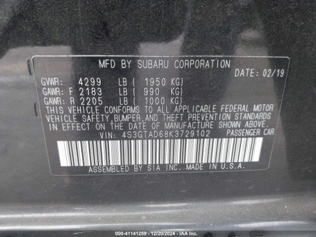 4S3GTAD68K3729102 Subaru Impreza 2.0i Premium