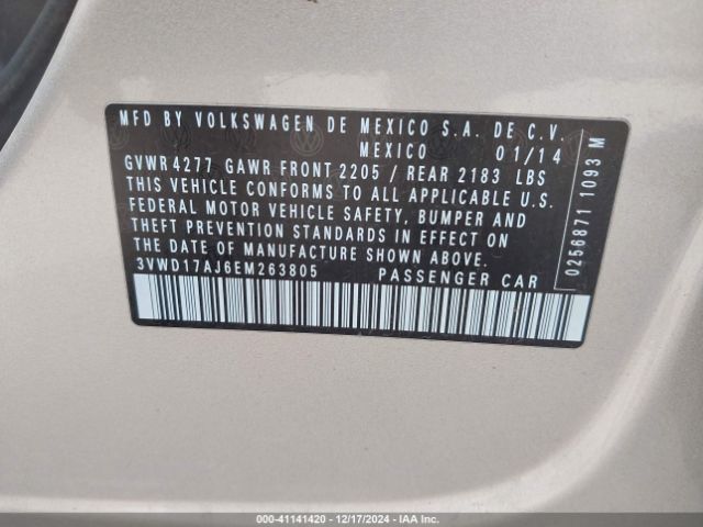 3VWD17AJ6EM263805 Volkswagen Jetta 1.8t Se