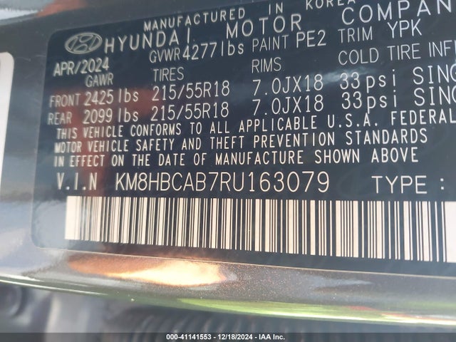 Hyundai Kona Sel 2024 KM8HBCAB7RU163079 Image 9