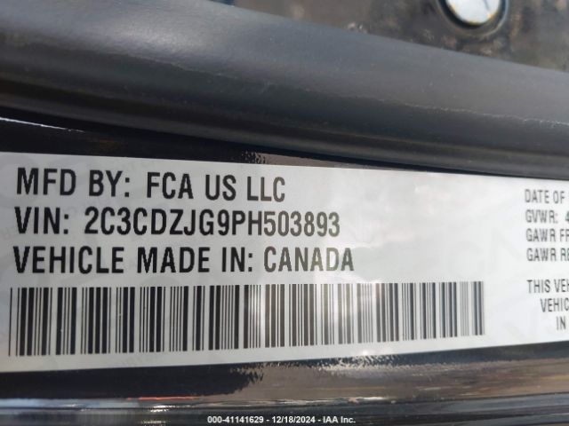 2C3CDZJG9PH503893 Dodge Challenger Gt