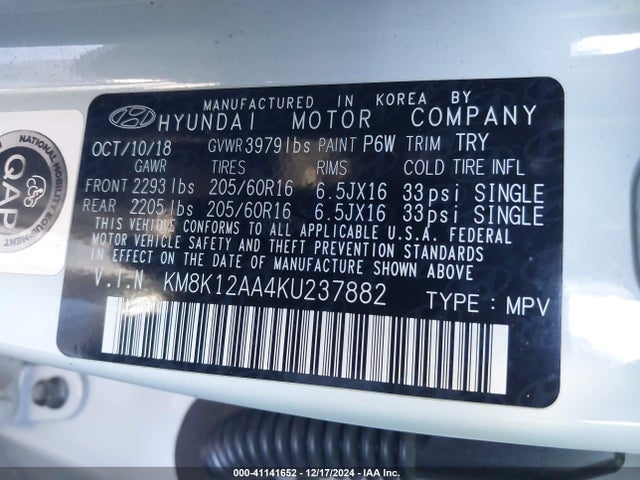 Hyundai Kona Se 2019 KM8K12AA4KU237882 Image 9