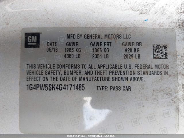 1G4PW5SK4G4171485 Buick Verano Sport Touring Group