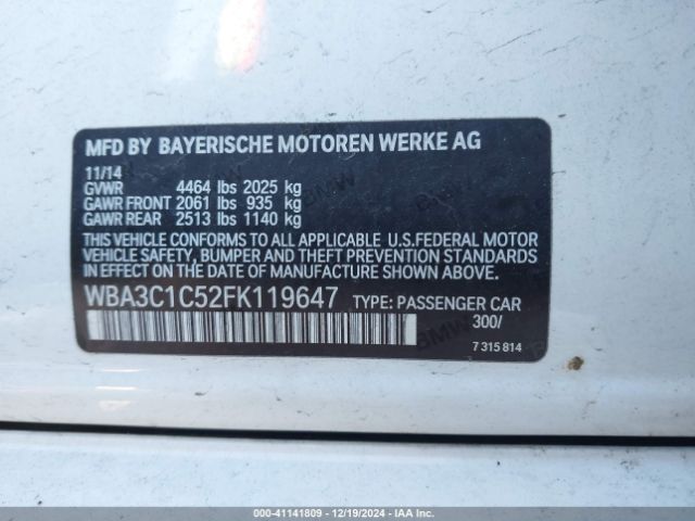 WBA3C1C52FK119647 BMW 328I