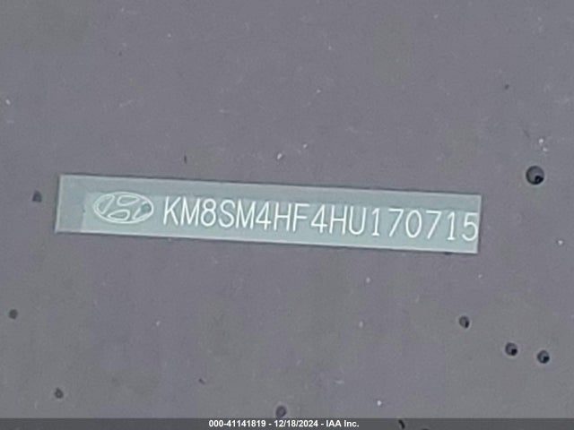 KM8SM4HF4HU170715 Hyundai Santa Fe Se