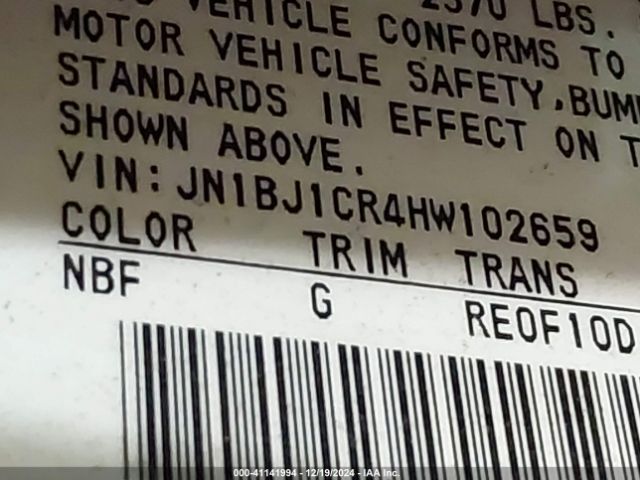 JN1BJ1CR4HW102659 Nissan Rogue Sport S