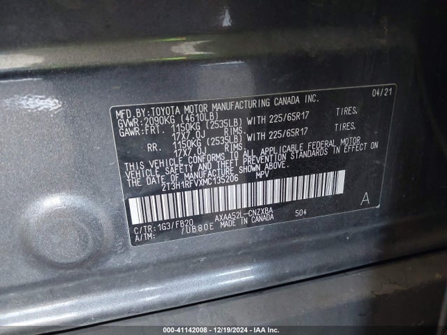 Toyota RAV4 LE 2021 2T3H1RFVXMC135206 Image 9
